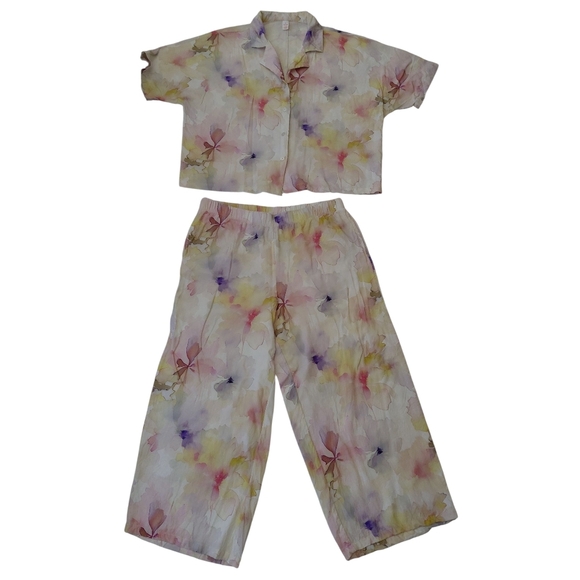 Joe Fresh Pastel Floral Women's Pajama Set - Picture 1 of 5